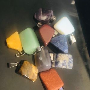 Wholesale handmade natural stone pendant necklace